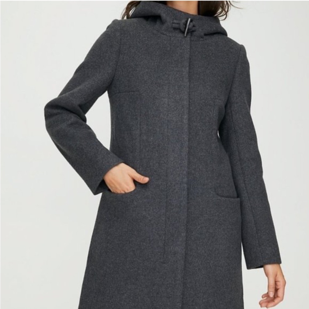 Aritzia Babaton Pearce Wool Cashmere Gray Hooded Coat Size XS Capsule Winter